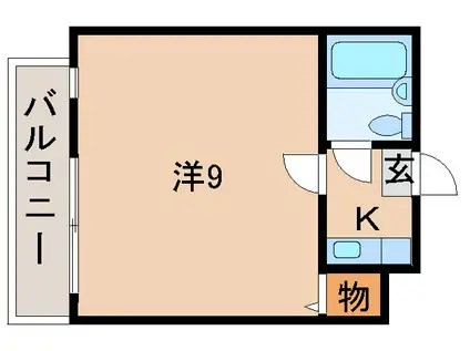 レジデンス紀ノ川(ワンルーム/4階)の間取り写真