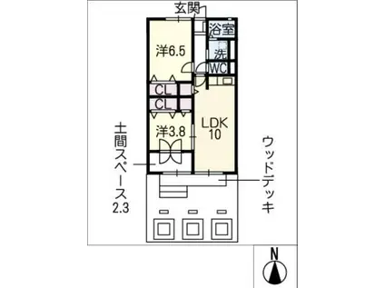 キャッスルハイム(2LDK/1階)の間取り写真