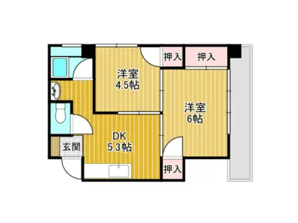田中ビル(2DK/3階)の間取り写真