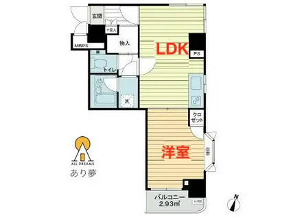 ライオンズマンション吉野町第12(1LDK/5階)の間取り写真