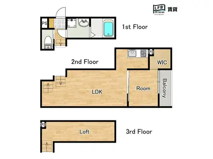 LFB APARTMENT中市(1LDK/1階)の間取り写真