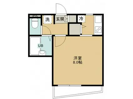 煉瓦館イーストフェイス(1K/2階)の間取り写真