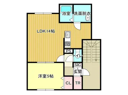 スライブI(1LDK/1階)の間取り写真