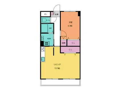 中町ハイツ(1LDK/2階)の間取り写真