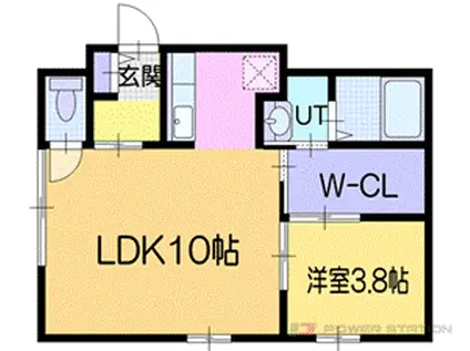 スカイパークヒバリガオカ(1LDK/1階)の間取り写真