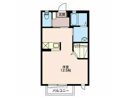 サンセールK(ワンルーム/1階)の間取り写真