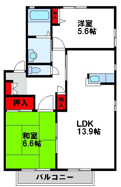 アージュ・トキワ (2LDK/2階)の間取り写真