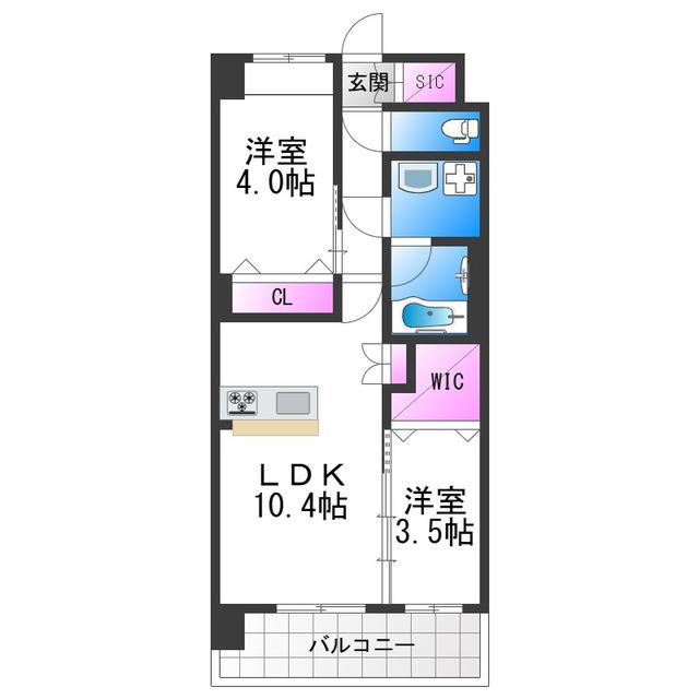 スプランディッドあびこ駅前(2LDK/6階)の間取り写真