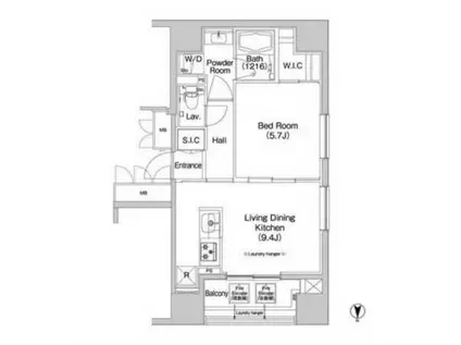 コンフォリア錦糸町(1LDK/3階)の間取り写真