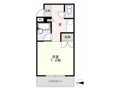 AKKマンション(1K/2階)の間取り写真