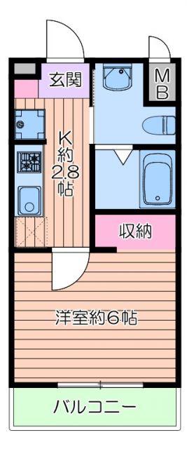 リベルテ東浦和(1K/3階)の間取り写真