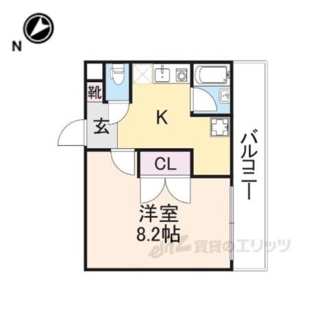エスパシオ(1K/2階)の間取り写真