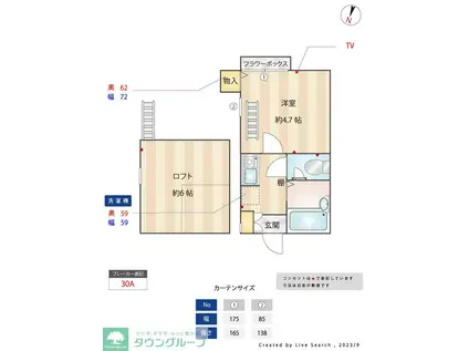 アミューズ高田馬場(1K/2階)の間取り写真