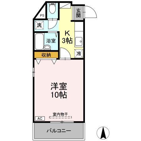 グリーンヒル21(1K/2階)の間取り写真