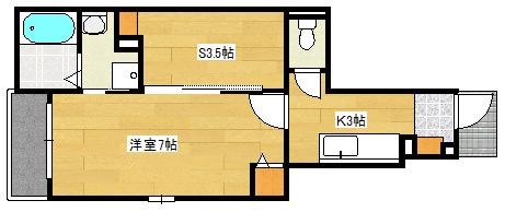 アンジュ(1SK/1階)の間取り写真