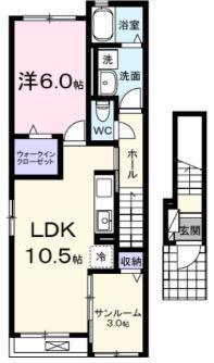 エターナリア(1SLDK/2階)の間取り写真