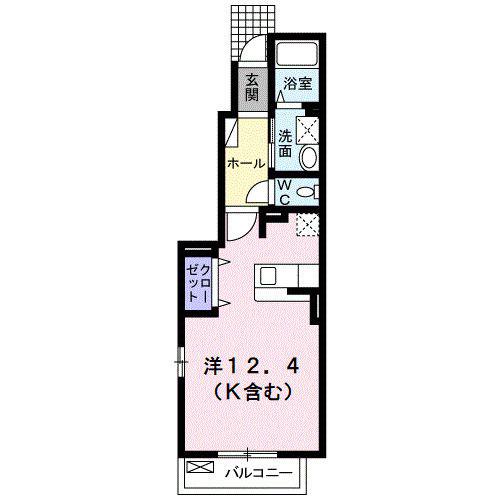 ブリーズメゾン(1K/1階)の間取り写真