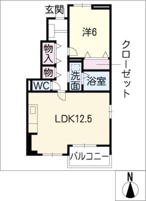 トム・ハウスA(1LDK/1階)の間取り写真
