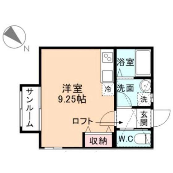 NCOLOR.II(ワンルーム/2階)の間取り写真
