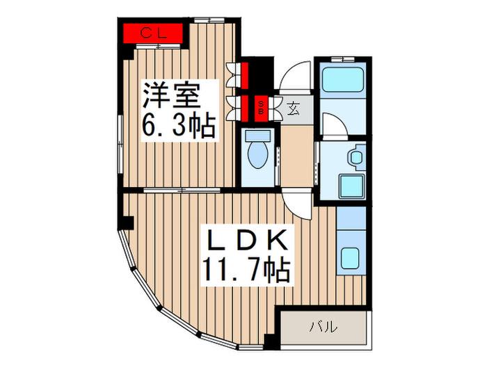 パローマ・里(1LDK/3階)の間取り写真
