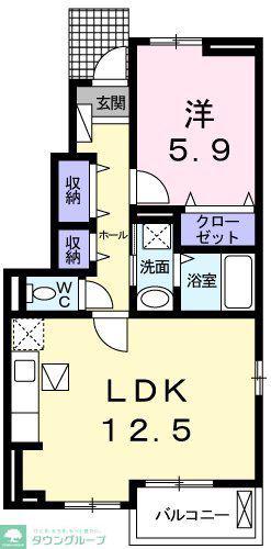 カーサ ボヌールA(1LDK/1階)の間取り写真
