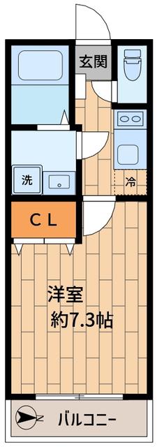 グリーンガーデン(1K/3階)の間取り写真