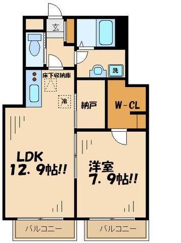 VILLE EST I(1LDK/1階)の間取り写真