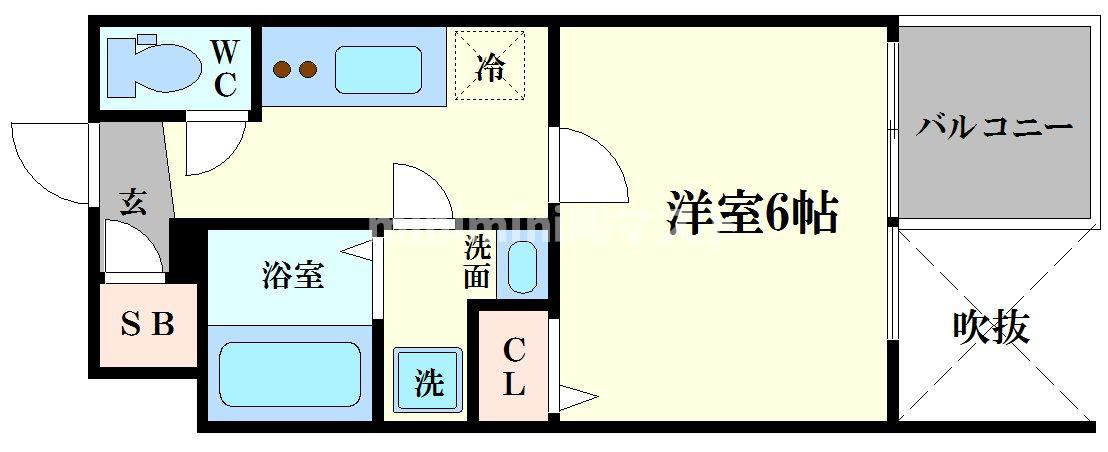 エスリード本町レジデンス(1K/8階)の間取り写真