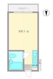 三貴ハイム(ワンルーム/5階)の間取り写真