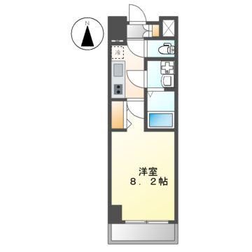THE RESIDENCE SAKURAYAMA ウエスト(1K/4階)の間取り写真