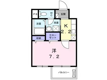 リバーサイド ガーデン(1K/1階)の間取り写真