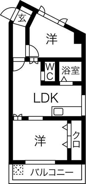 桜通サンダイマンション(2LDK/8階)の間取り写真