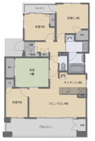 ヴェルパーク大手町ライブ(4LDK/4階)の間取り写真