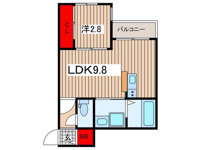 SIMODA大宮大成町(1LDK/2階)の間取り写真