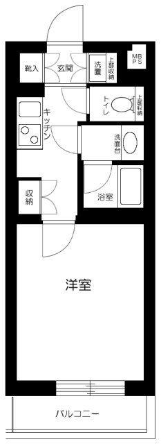 ルーブル千歳烏山(1K/3階)の間取り写真
