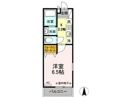 ストークコート II(1K/2階)の間取り写真