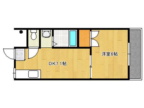 ベイウィンイマフク(1DK/2階)の間取り写真