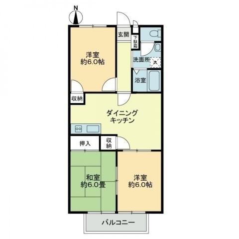 フォブール上里(3DK/1階)の間取り写真