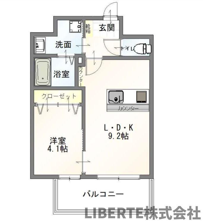 VELROG福岡東(1LDK/6階)の間取り写真
