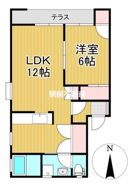 プリムローズ(1LDK/1階)の間取り写真