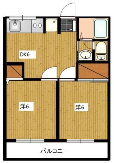 サンエイトB(2DK/2階)の間取り写真