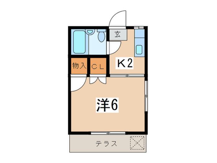 ウエスト HOME(1K/1階)の間取り写真
