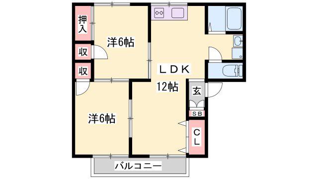 メゾンソレイユ(2LDK/2階)の間取り写真