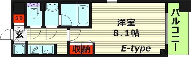 LASANTE京橋 旧エスティメゾン京橋(1K/15階)の間取り写真