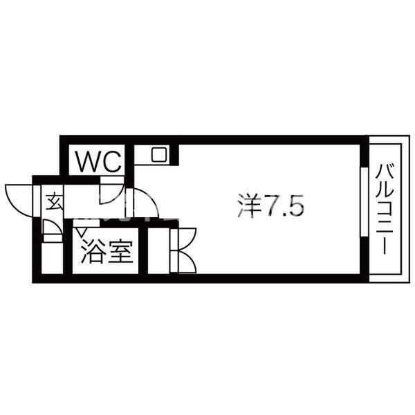 SENTIA八戸ノ里(ワンルーム/3階)の間取り写真