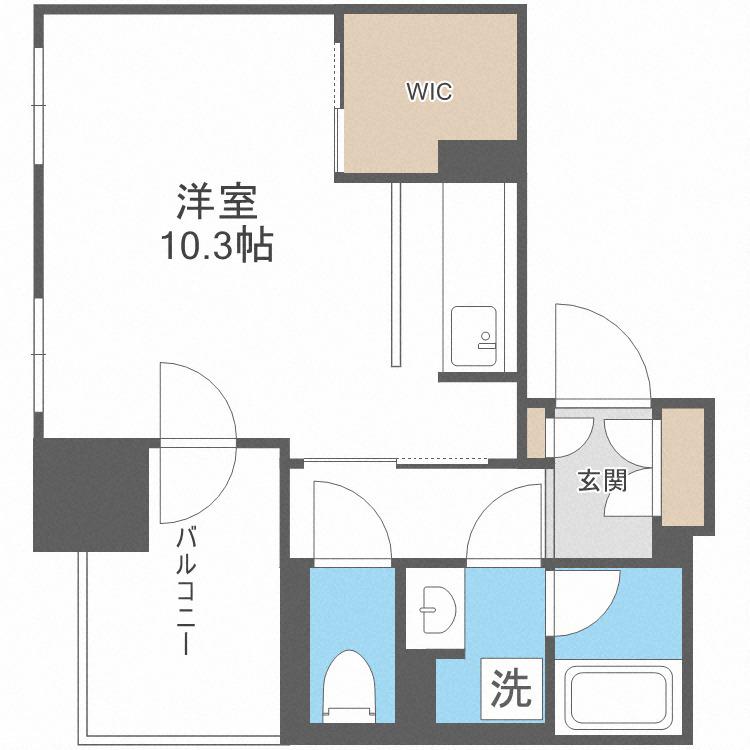 ファーストアヴェニュー円山公園(ワンルーム/7階)の間取り写真