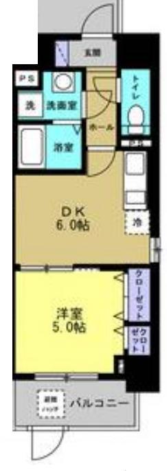 リアライズ鶴橋東II(1DK/4階)の間取り写真