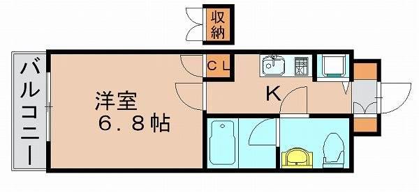 アクタス博多駅前(1K/5階)の間取り写真