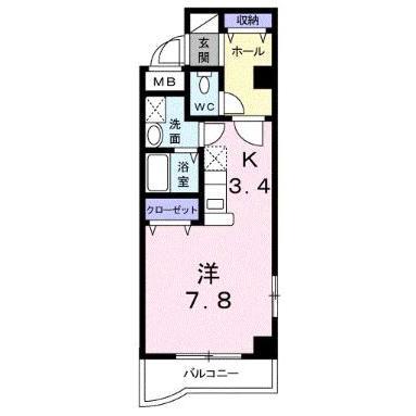エレガンスガーデン(1K/3階)の間取り写真