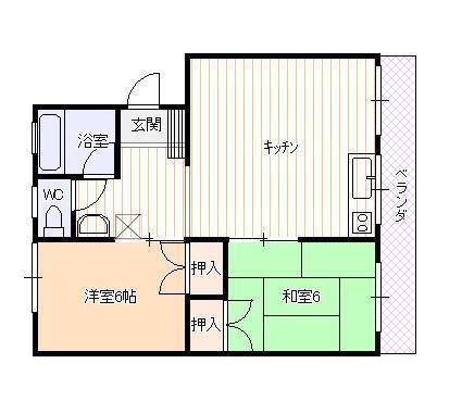 マルベリー・マンション(2LDK/1階)の間取り写真